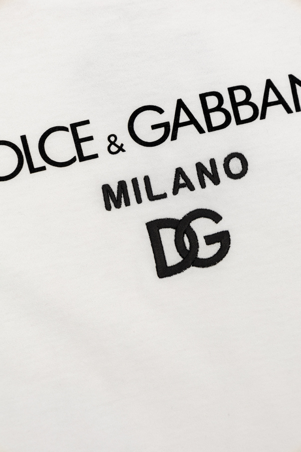 dolce gabbana dg embossed leather card holder Logo T-shirt
