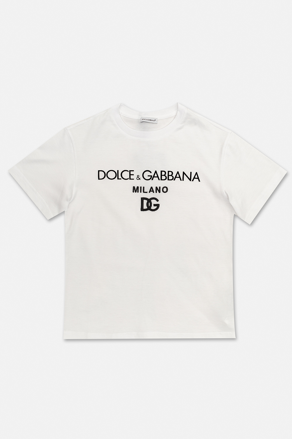 dolce gabbana leather bomber jacket with branded plate white T-shirt