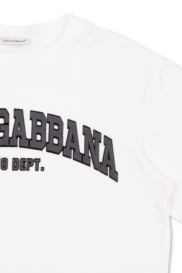 Dolce & Gabbana Vestit 738626 Kids Dolce & Gabbana logo print cotton T-shirt