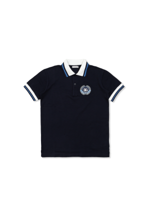 Baumwoll-Poloshirt mit gesticktem Logo