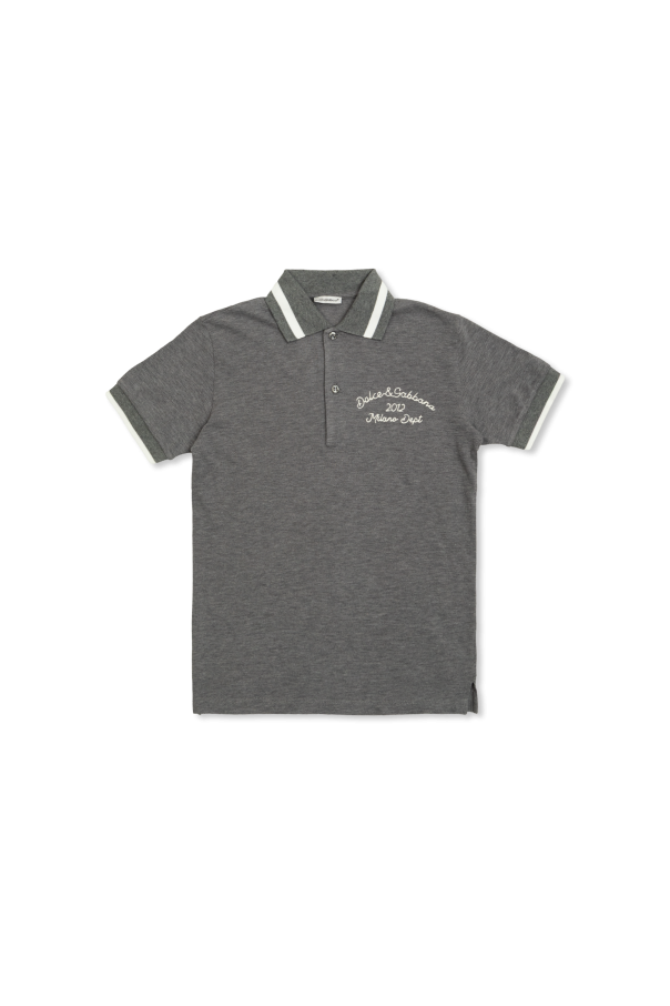 Polo with embroidered logo od Dolce & Gabbana Kids