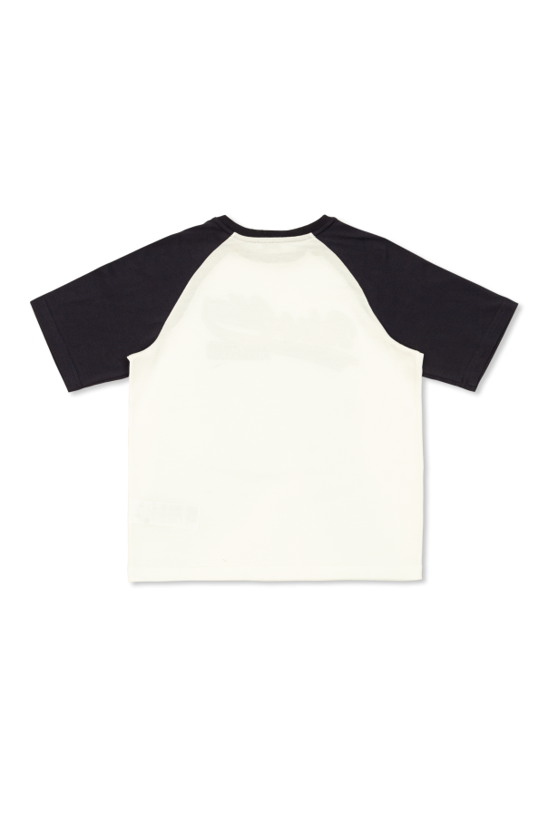 Dolce & Gabbana Kids T-shirt z logo o aksamitnym wykończeniu