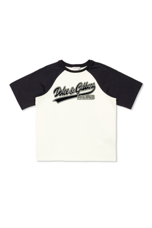 T-shirt with logo and velvet finish