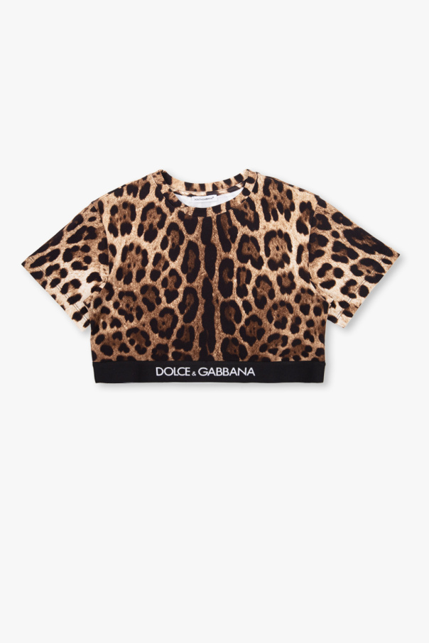 Dolce & Gabbana Kids Top z motywem zwierzęcym