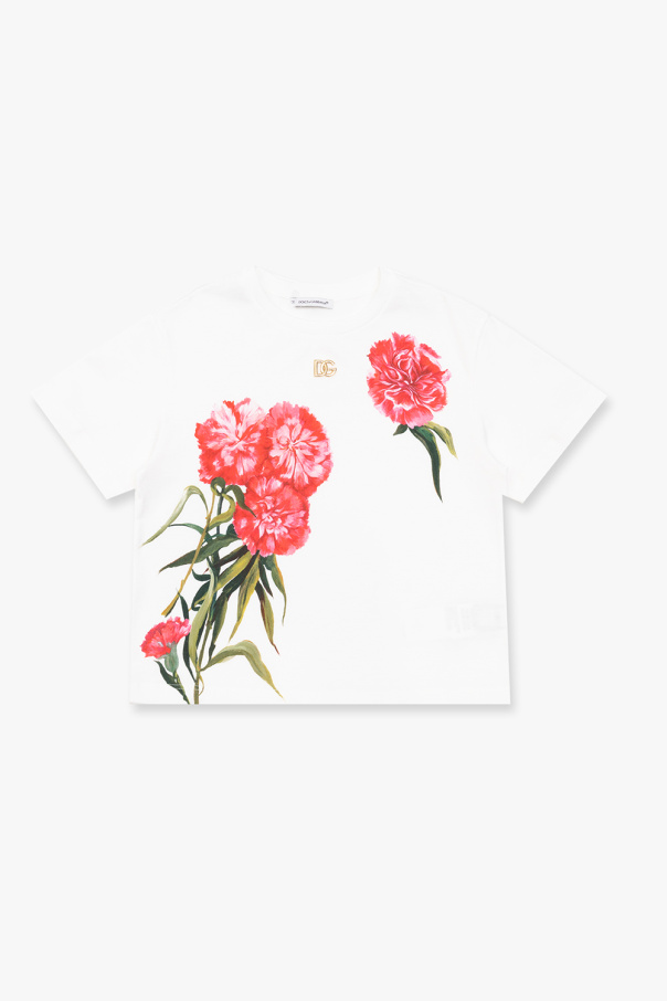 Dolce & Gabbana Kids T-shirt with floral sweatshirt