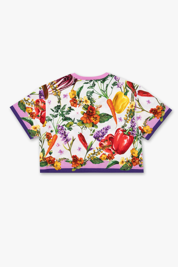 dolce gabbana stretch jersey blazer with piping Floral T-shirt