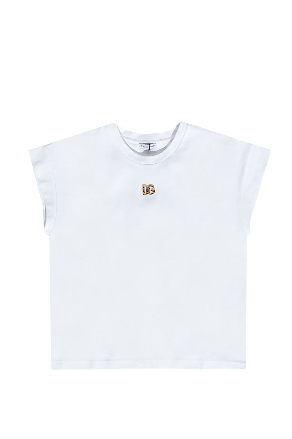 dolce & gabbana brown plaque belt Logo T-shirt