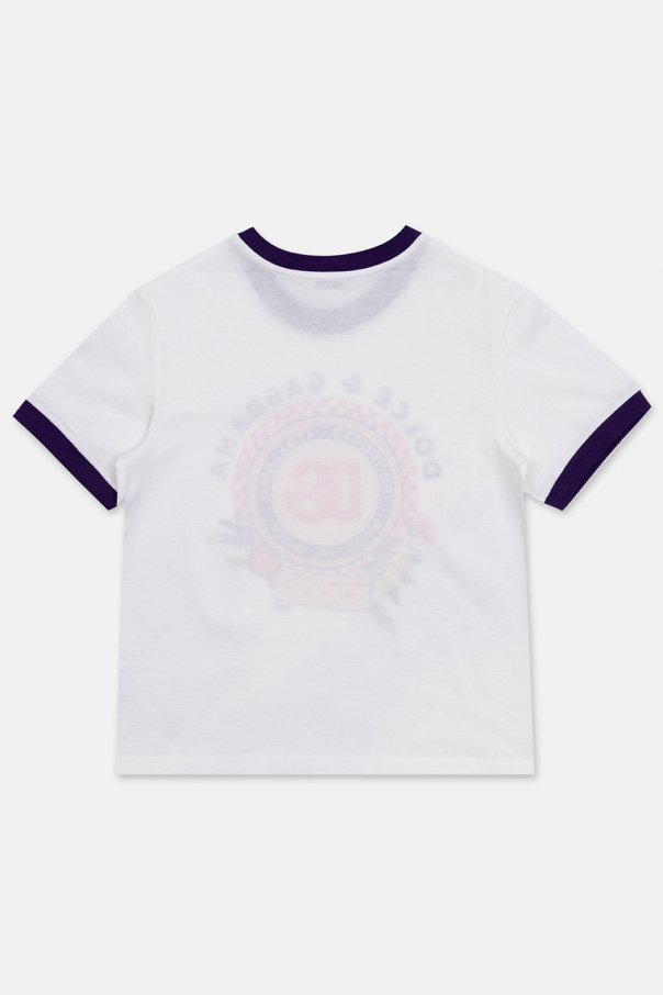 Dolce & Gabbana Bikini mit Print Violett Kids T-shirt with logo