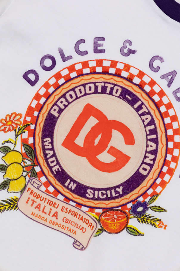 Dolce & Gabbana Bikini mit Print Violett Kids T-shirt with logo