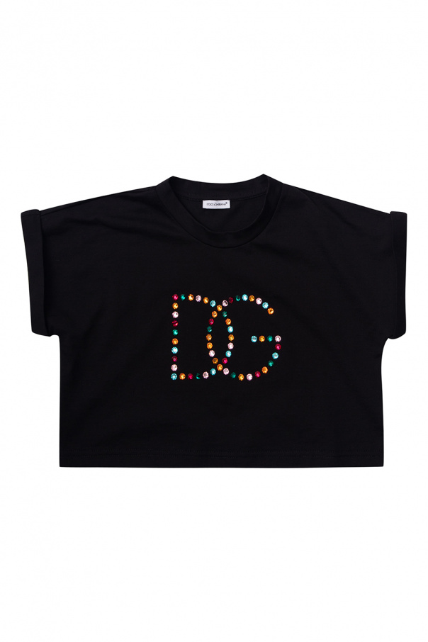 Dolce & Gabbana lace-up bustier Black Logo T-shirt