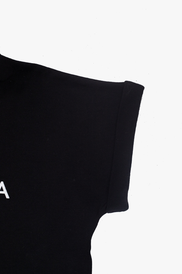 Dolce & Gabbana panelled yoke-detail shirt T-shirt with logo