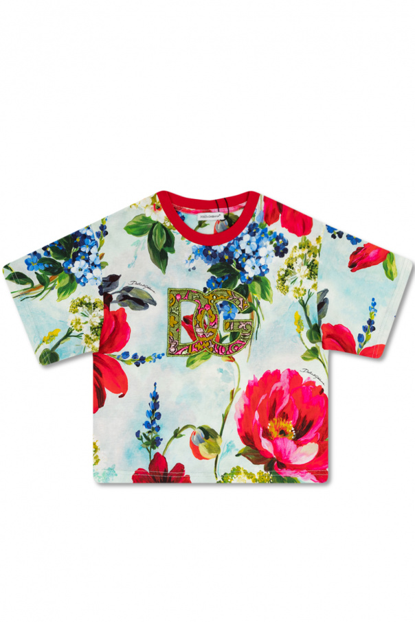 Ten element pochodzi z ekskluzywnej kolekcji MainLine Dolce Gabbana T-shirt with floral motif