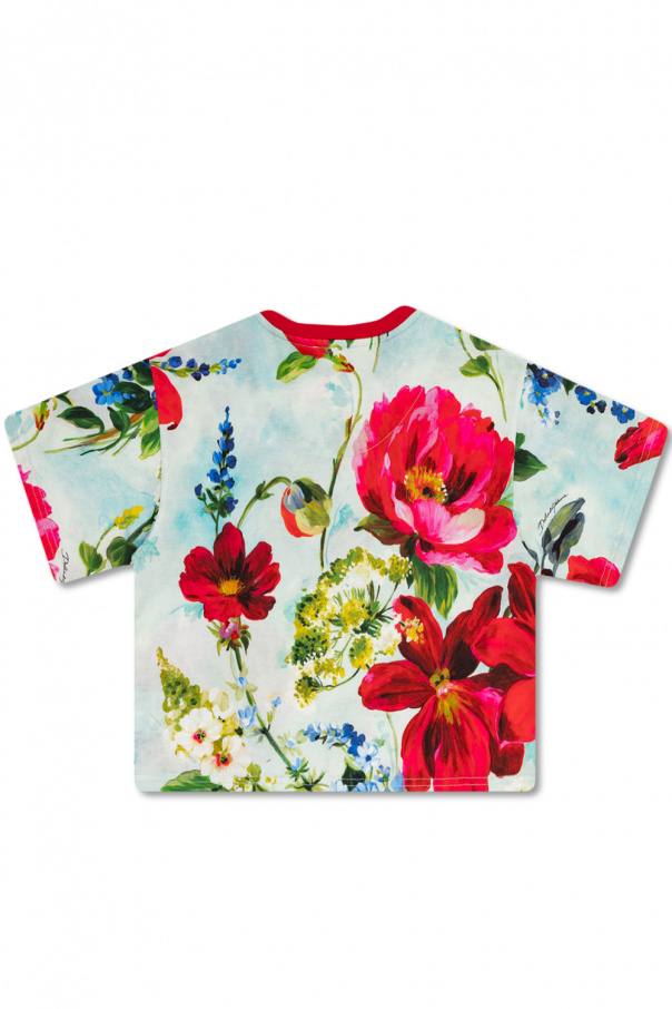 dolce gabbana knotted detail sandals item T-shirt with floral motif