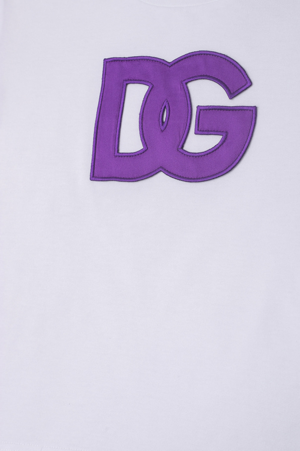 Dolce & Gabbana Borsa Bianca Stampa Floreale In Pelle Di Vitello T-shirt with logo