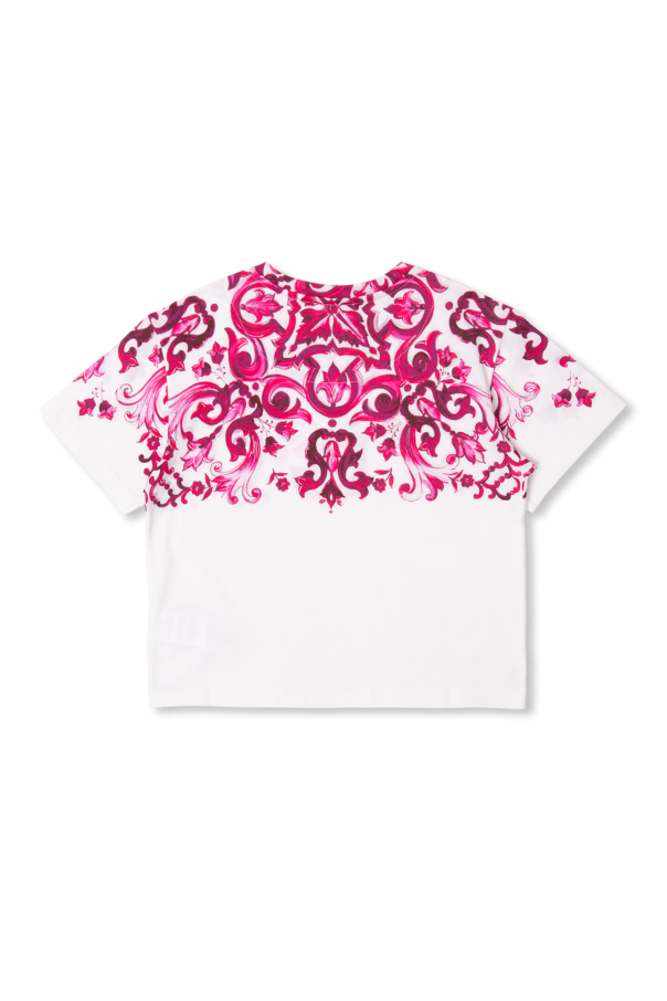 Dolce & Gabbana Kids T-shirt with Majolica print