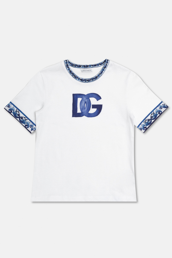 Dolce & Gabbana scoop-neck short-sleeve dress Dolce & Gabbana DG logo virgin wool cardigan