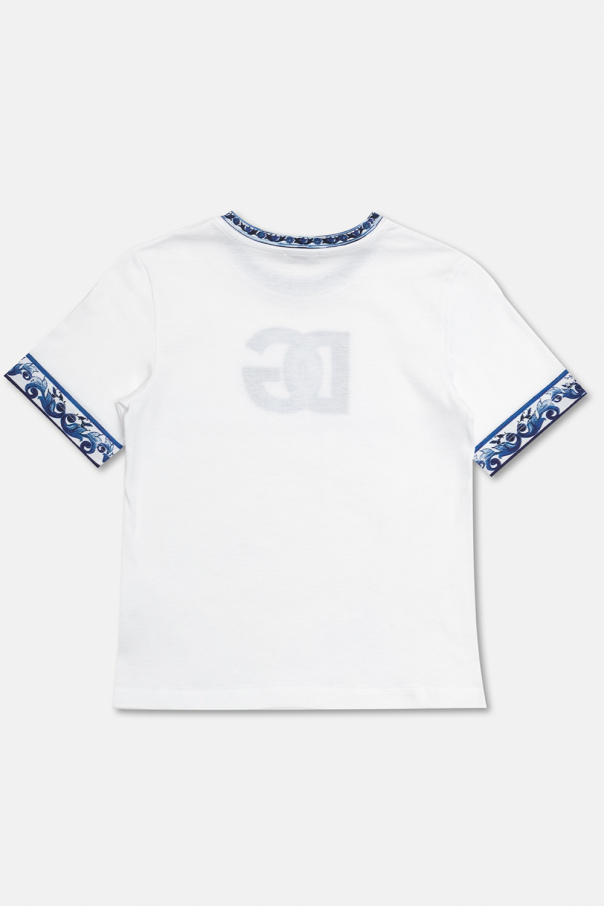 Dolce & Gabbana DG-patch virgin wool gloves Kids T-shirt with logo