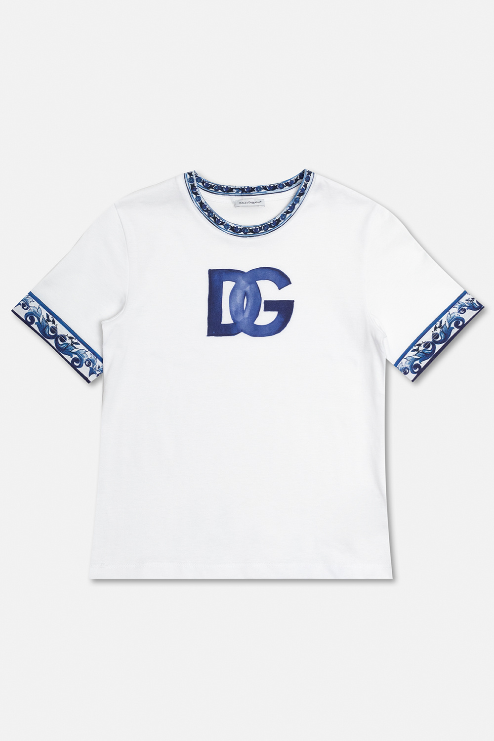 Dolce & Gabbana Kids Dolce & Gabbana pussy bow DG logo jacquard shirt