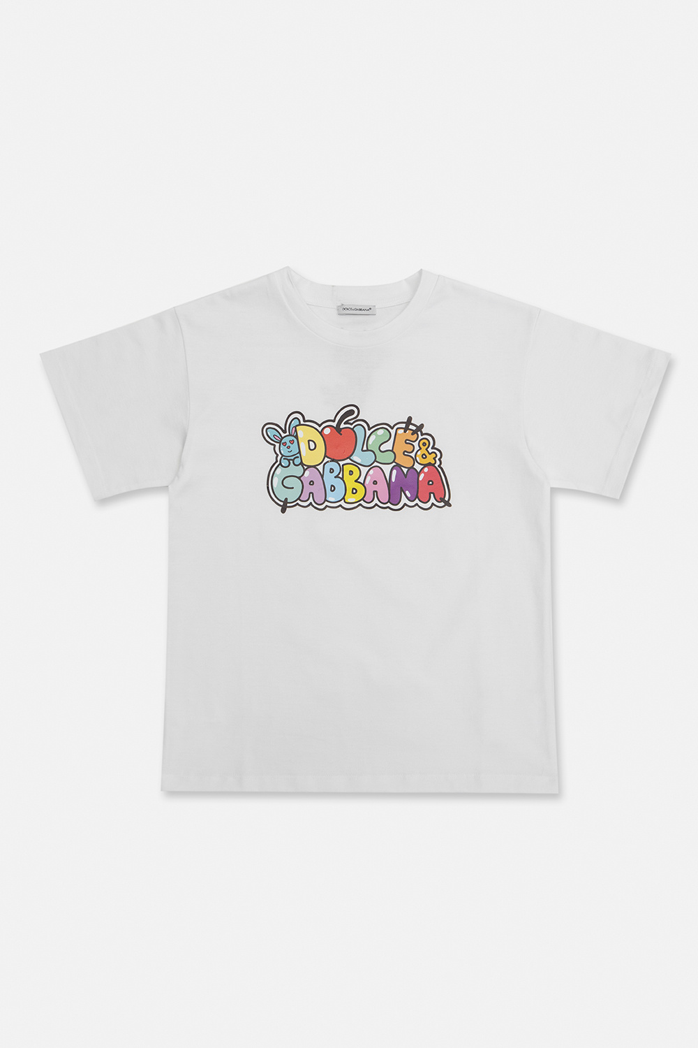 Dolce & Gabbana Kids Fashion Tour-print cropped sweatshirt T-shirt with logo