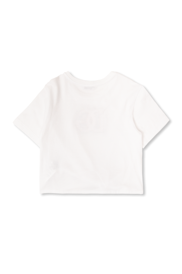 Dolce & Gabbana Kids White T-shirt With Italia Applications Dolce&gabbana Kids