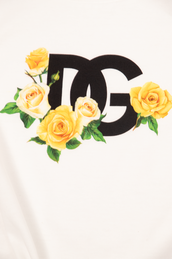 Dolce & Gabbana Kids T-shirt z motywem kwiatowym