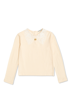 Top con cuello de encaje