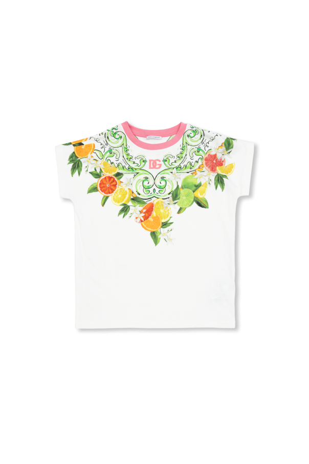 T-shirt with citrus motif od Dolce & Gabbana Kids