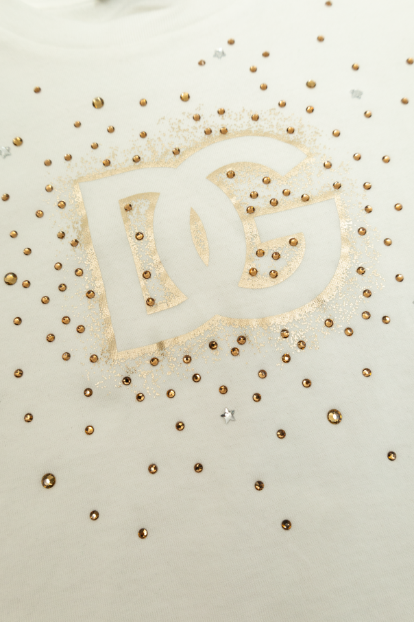 Dolce & Gabbana Kids T-shirt with logo and shimmering appliqués