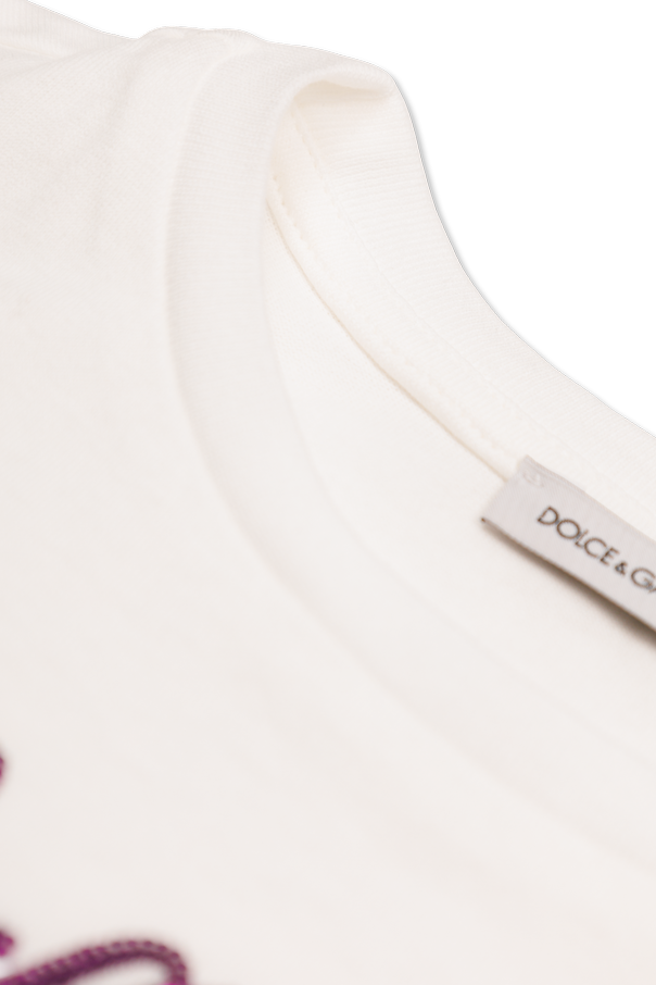 Dolce & Gabbana Kids Bawełniany t-shirt z nadrukiem