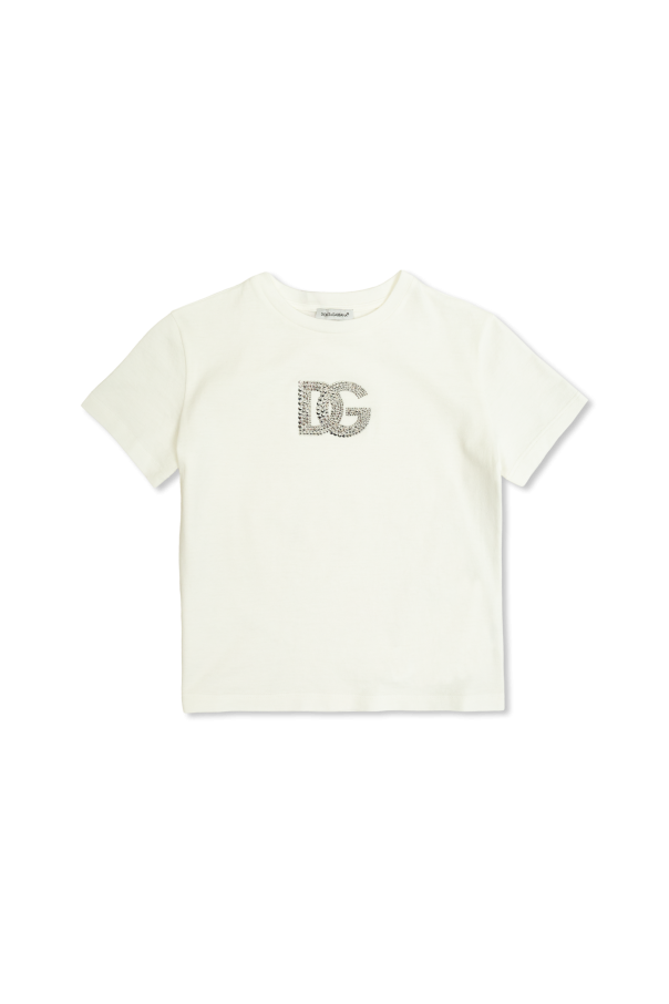 T-shirt with a shimmering logo od Dolce & Gabbana Kids
