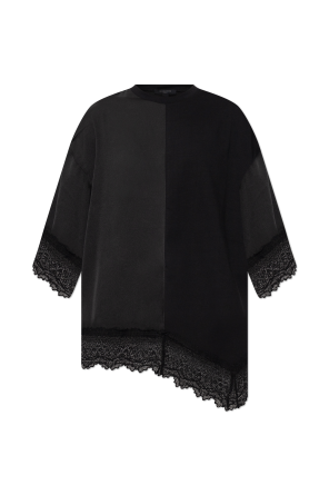 T-shirt z koronkowym wykończeniem ‘Lenny’