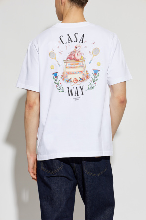 Casablanca T-shirt z kolorowym nadrukiem
