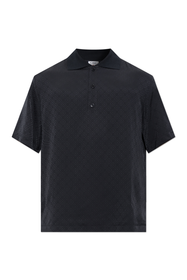 Satin polo shirt with monogram od Casablanca