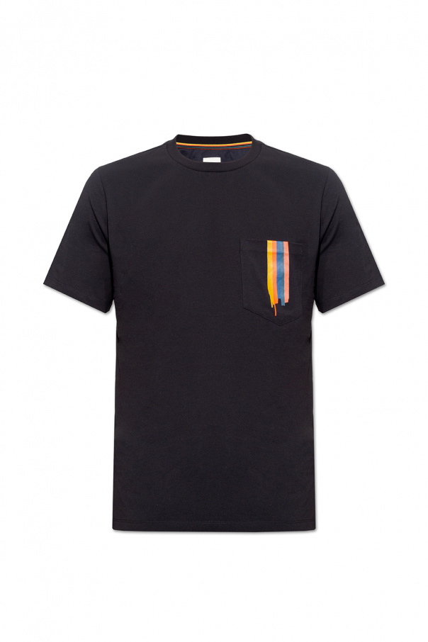 Paul Smith River Island Gestreiftes T-Shirt in Stein und Marineblau