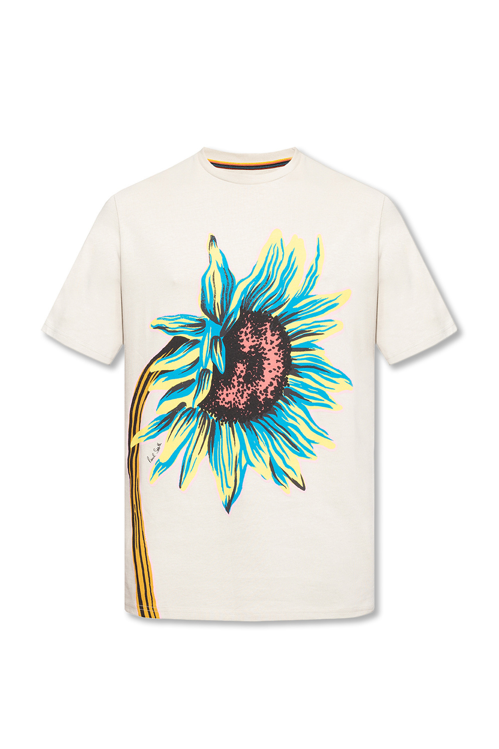 shirt with 'Sunflower' print Paul Smith - IetpShops Singapore - Cream - Sweatshirt New Balance Essential Stacked Logótipo Crew preto