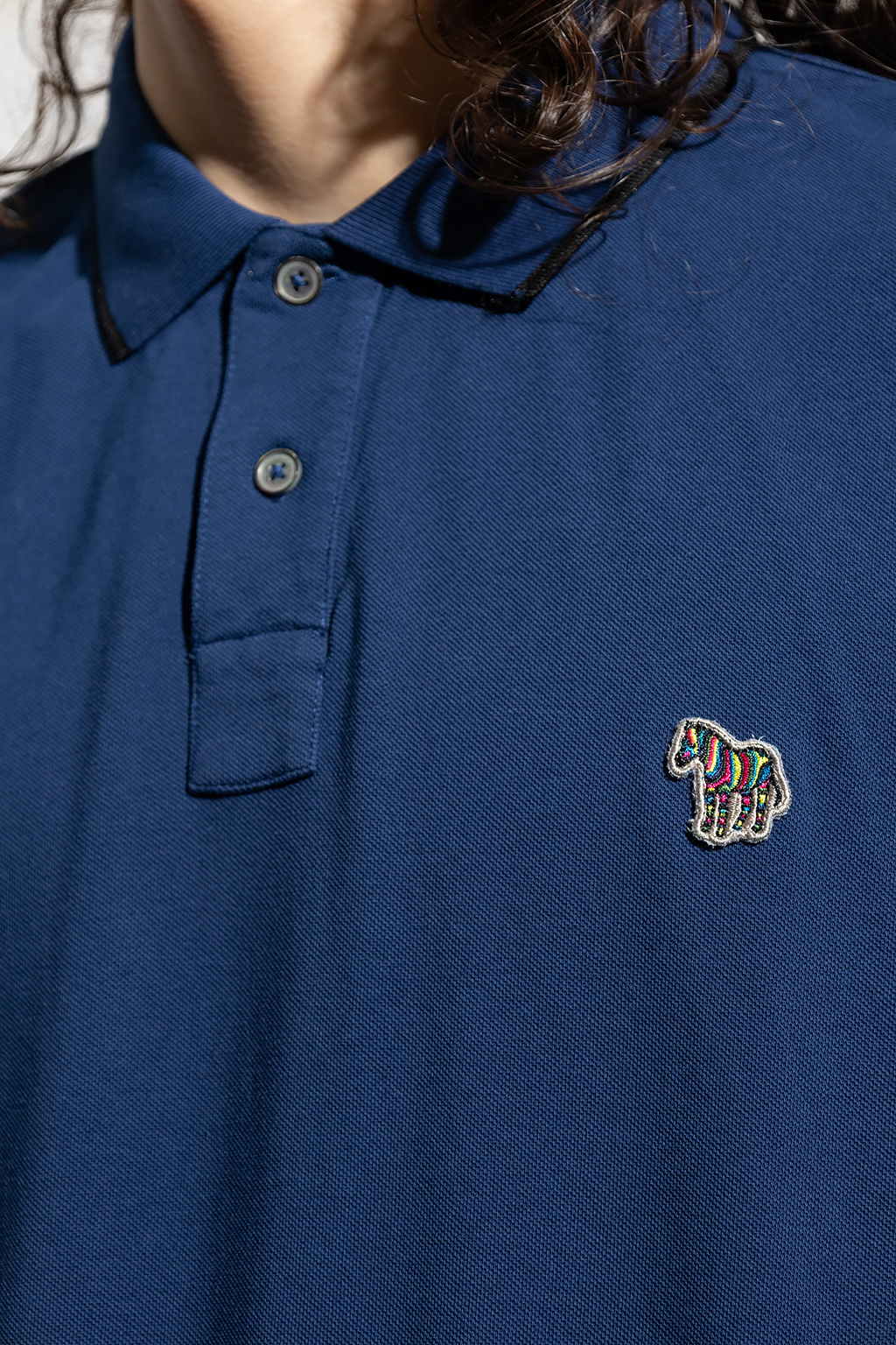 PS Paul Smith The polo Silver shirt is crafted from a soft knit with a contrast interior placket