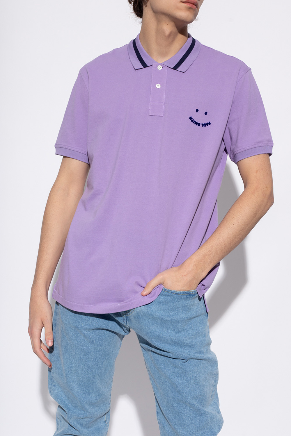 PS Paul Smith Polo Club 19 manga curta branco infantil