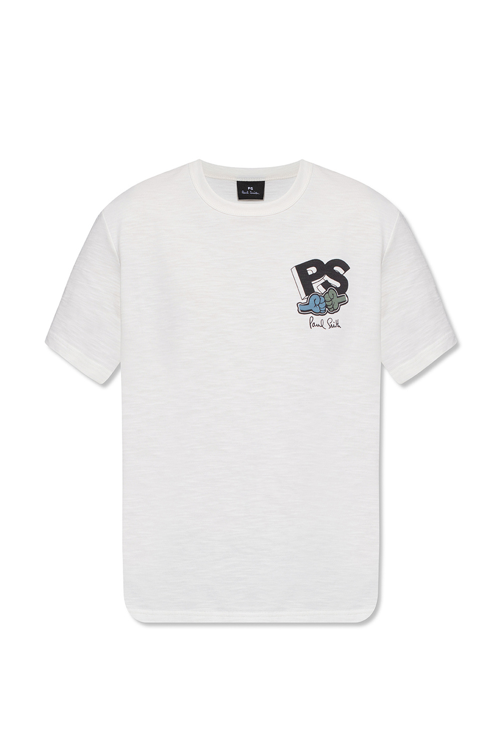 PS Paul Smith TEEN frayed logo-patch T-shirt Nero