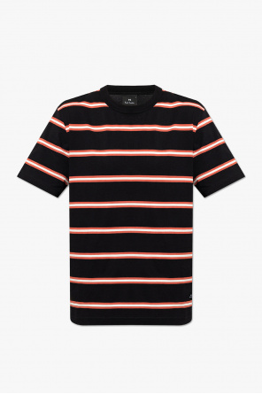 Fred Perry T-shirt med skotskternede ærmer i sort