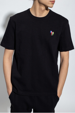 Gestreiftes T-Shirt mit Logo-Stickerei Logo T-shirt