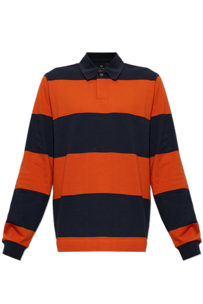 Striped cotton polo shirt