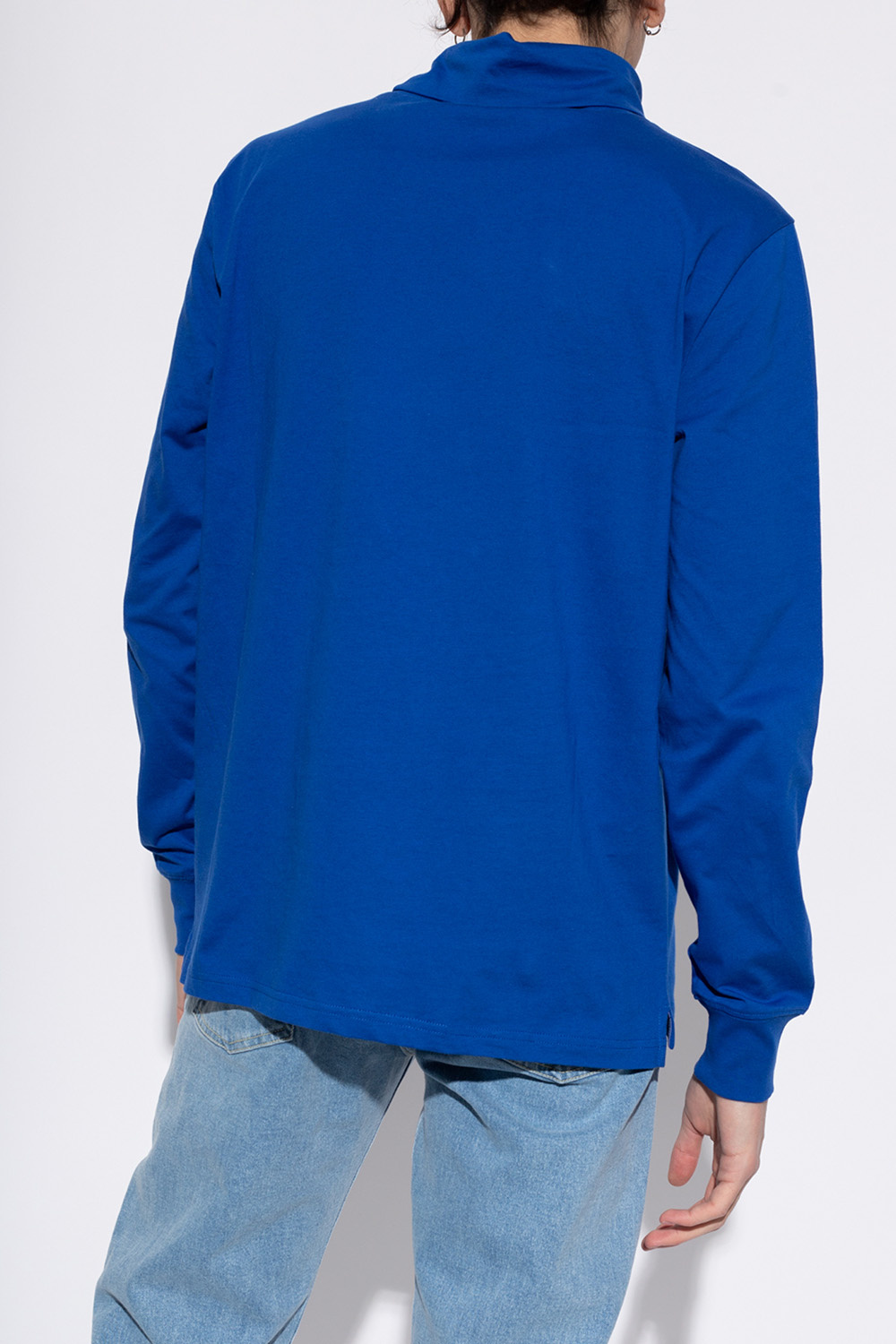 Stone Island logo patch rib-trimmed sweatshirt Turtleneck top with logo