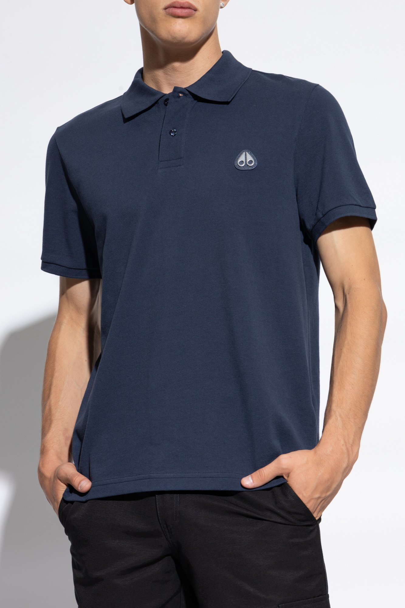 Moose Knuckles Polo with logo patch