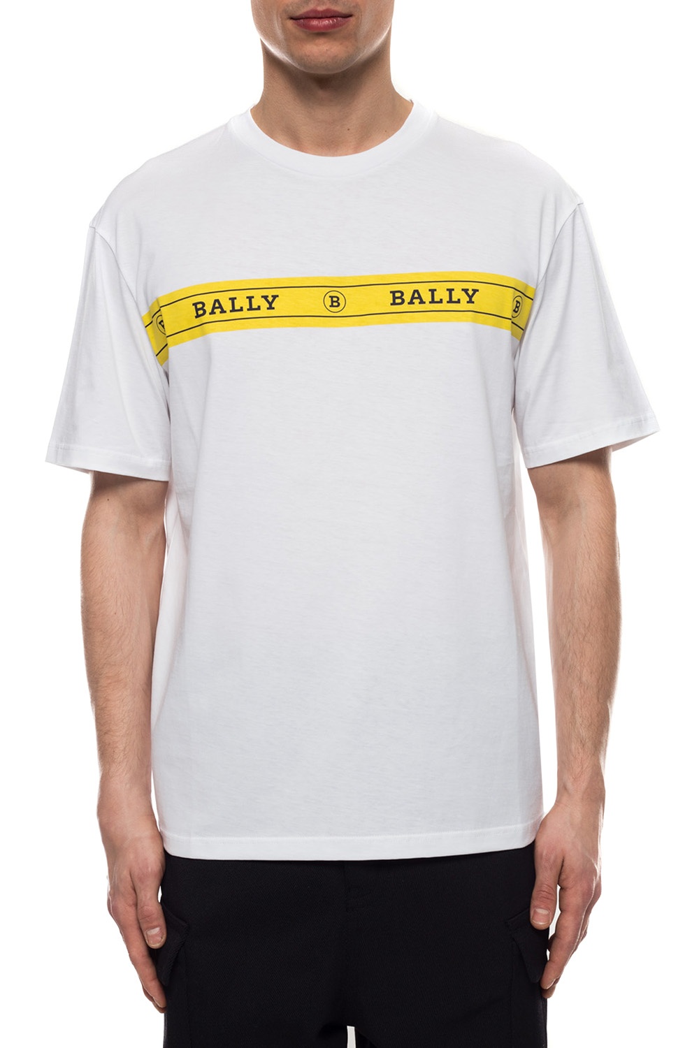 Bally Yellow Red Logo-print Short Sleeves Crewneck Cotton T-Shirt