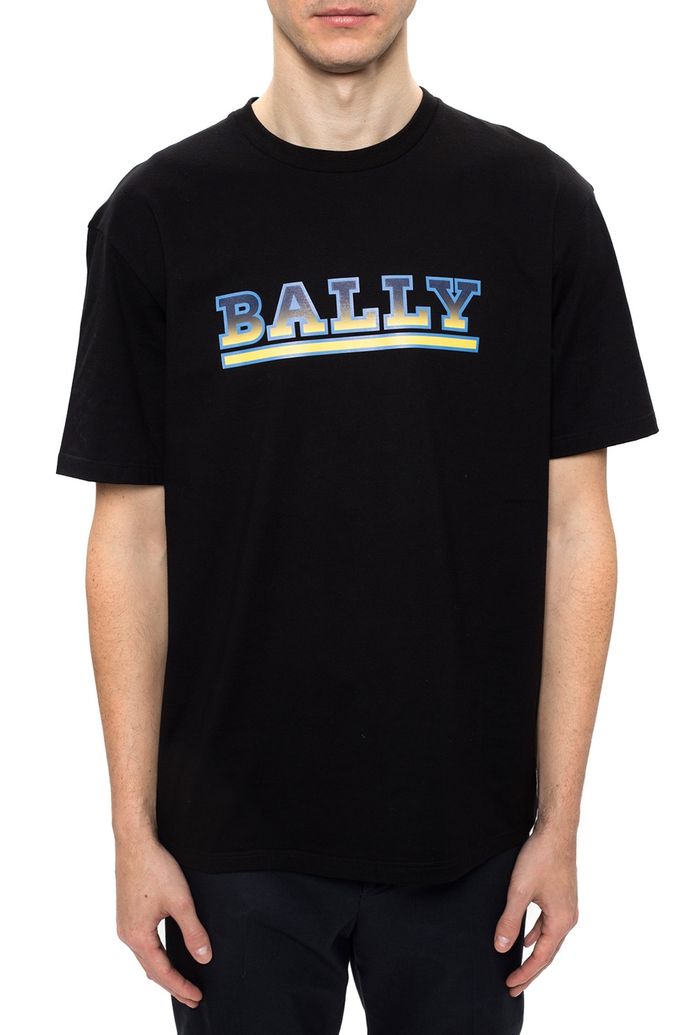 Bally Yellow Red Logo-print Short Sleeves Crewneck Cotton T-Shirt