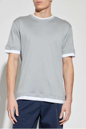 Eleventy Camiseta de algodón con cuello redondo