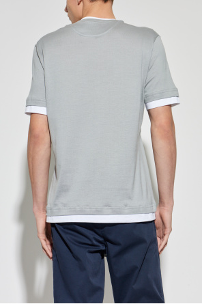 Eleventy Camiseta de algodón con cuello redondo