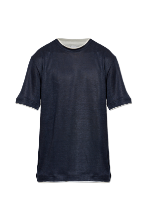 Camiseta de lino con cuello redondo