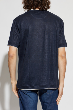 Eleventy Linen t-shirt with a round neckline