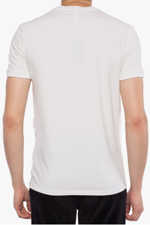 Dolce & Gabbana Hemd mit verziertem Kragen Weiß Logo-embroidered T-shirt